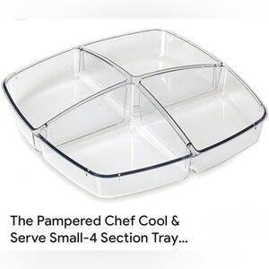 Pampered Chef Cool & Serve -4 Section Tray- Great for Parties or Everyday - New